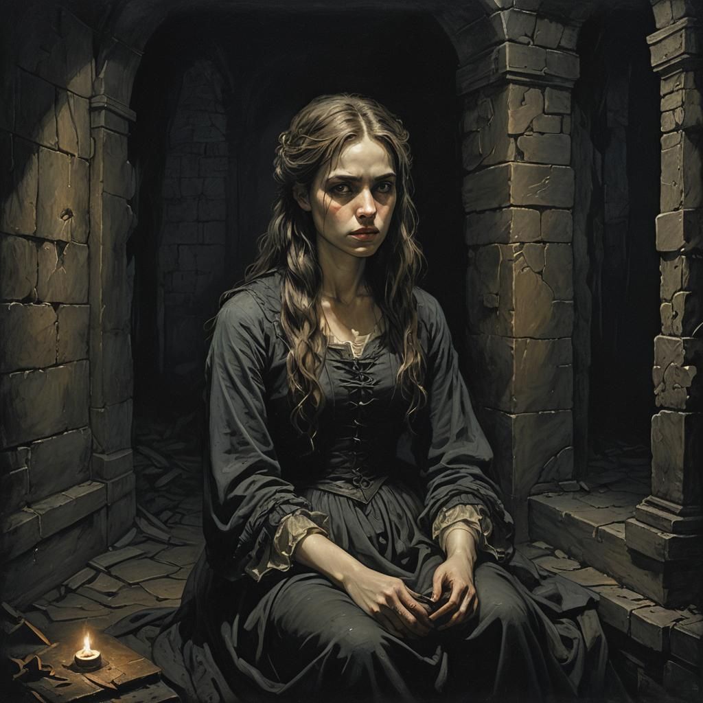 Ethereal Dark Fantasy Portrait in Gothic Horror Style