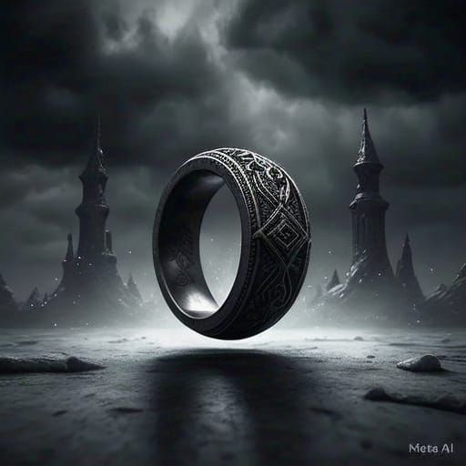 Ethereal Ring Against Misty Forest