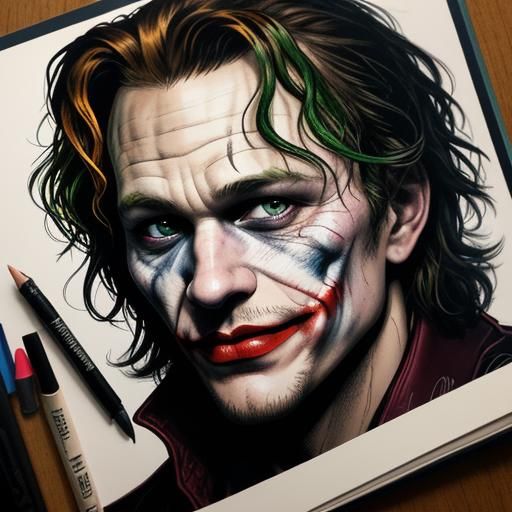 Menacing Joker Smile in Comic Book Style