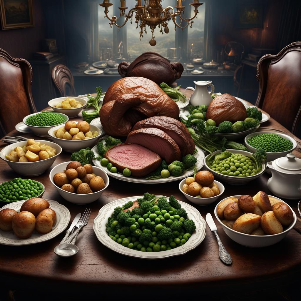 Roast Dinner Digital Matte Painting