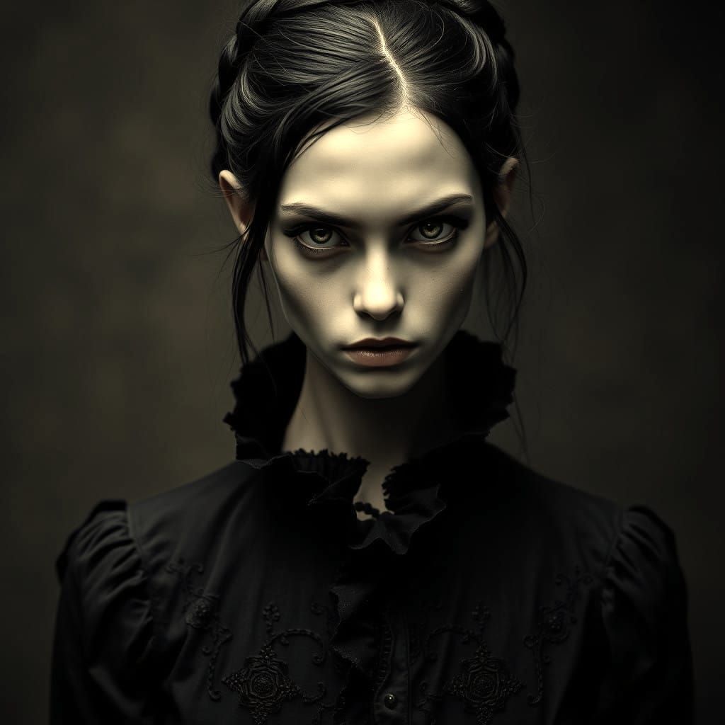 Vintage Woman in Dark Fantasy Portrait