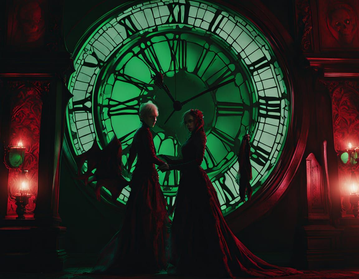 Gory Halloween Monsters Dancing in Gothic Ballroom