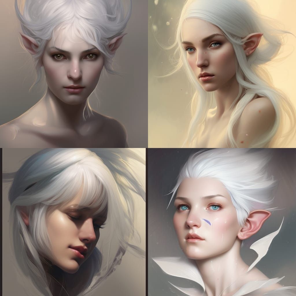 Hyperrealistic Elf Portrait in Art Nouveau Style