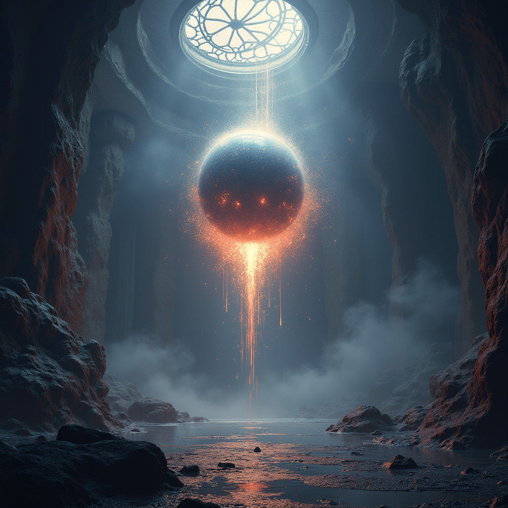 Mystical Orb Descent: Fantasy Concept Art