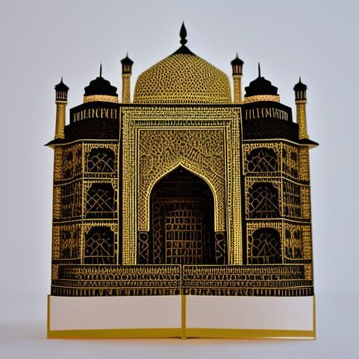 Intricate 3D Origami Taj Mahal Paper Craft