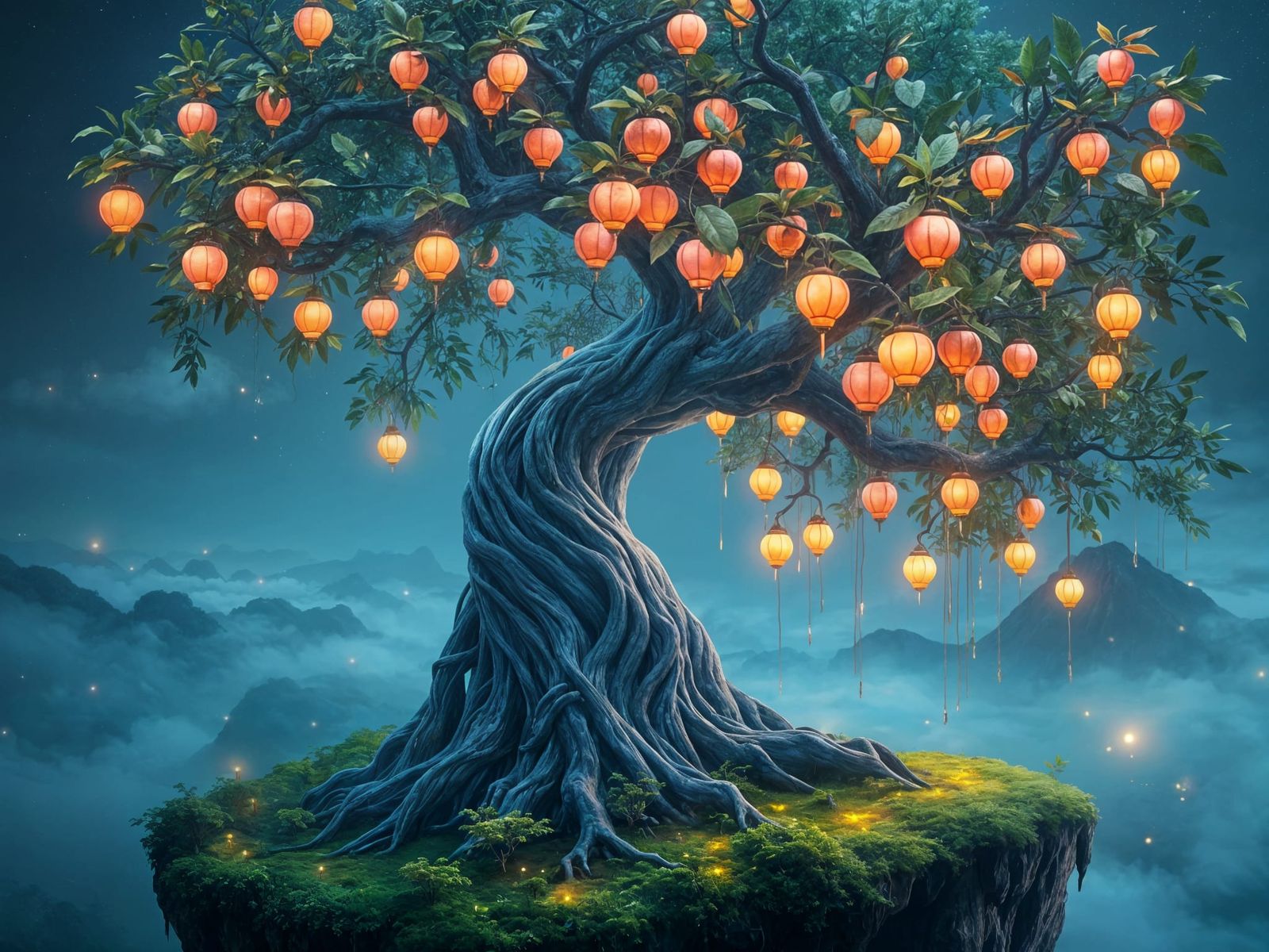 Enchanted Flumango Tree on a Floating Island