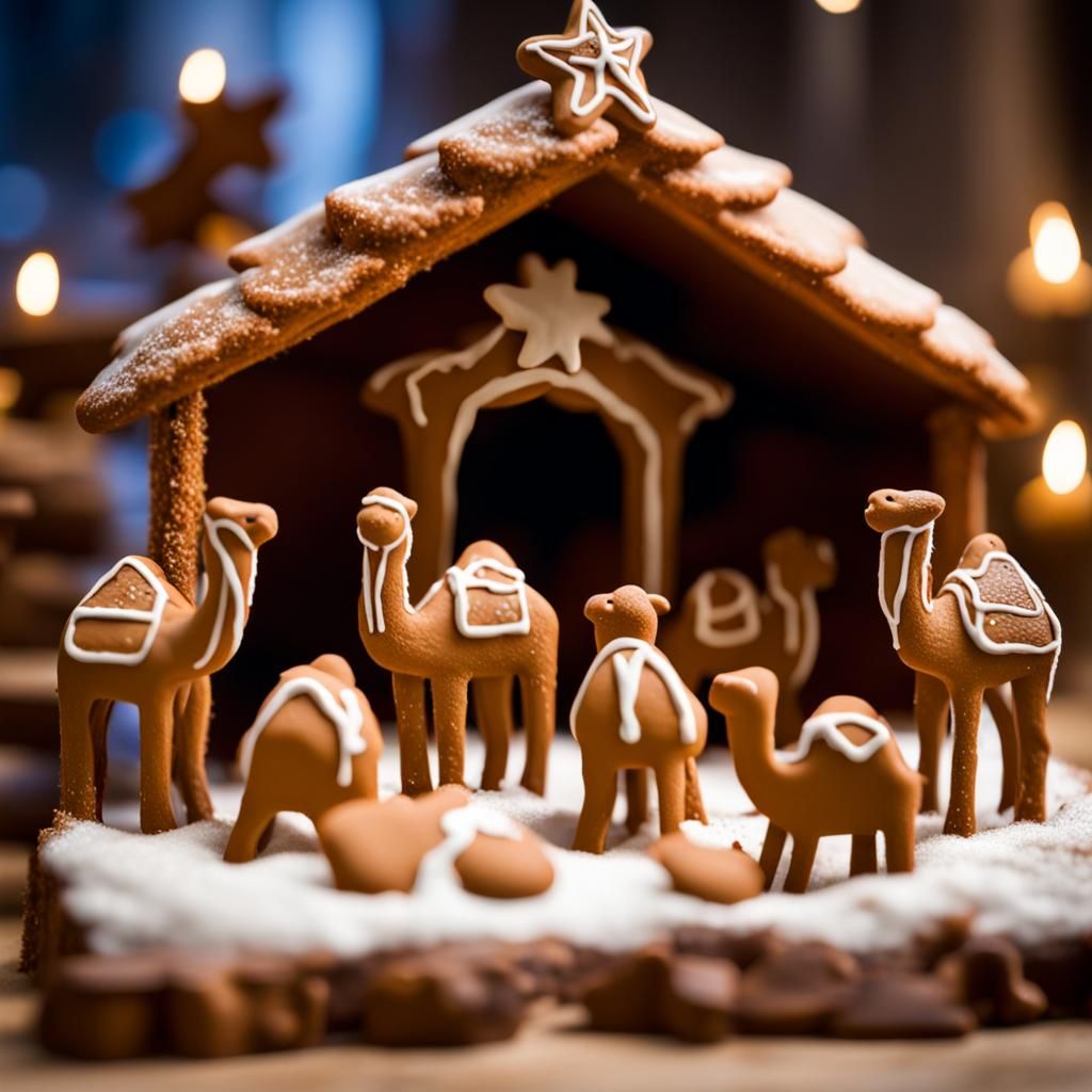 Gingerbread Camels at the Nativity Scene