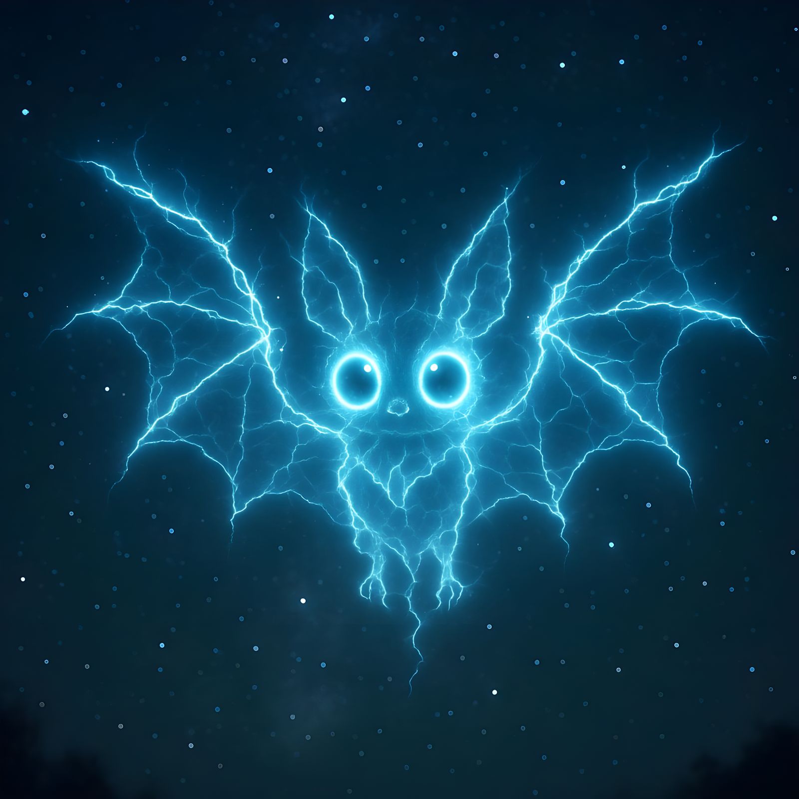 Adorable Lightning Bat with Bioluminescent Eyes