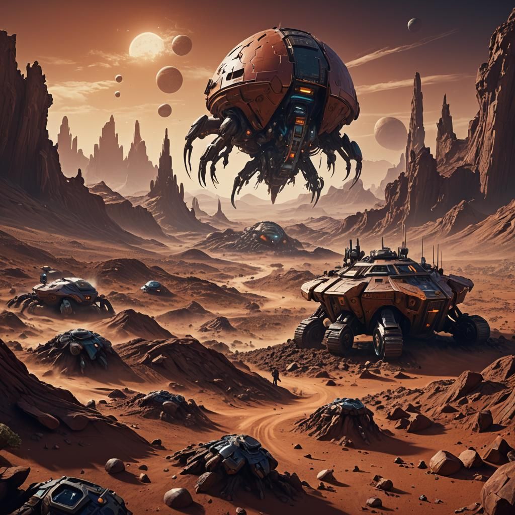 Martian Invasion: Detailed Matte Painting in Deep Color