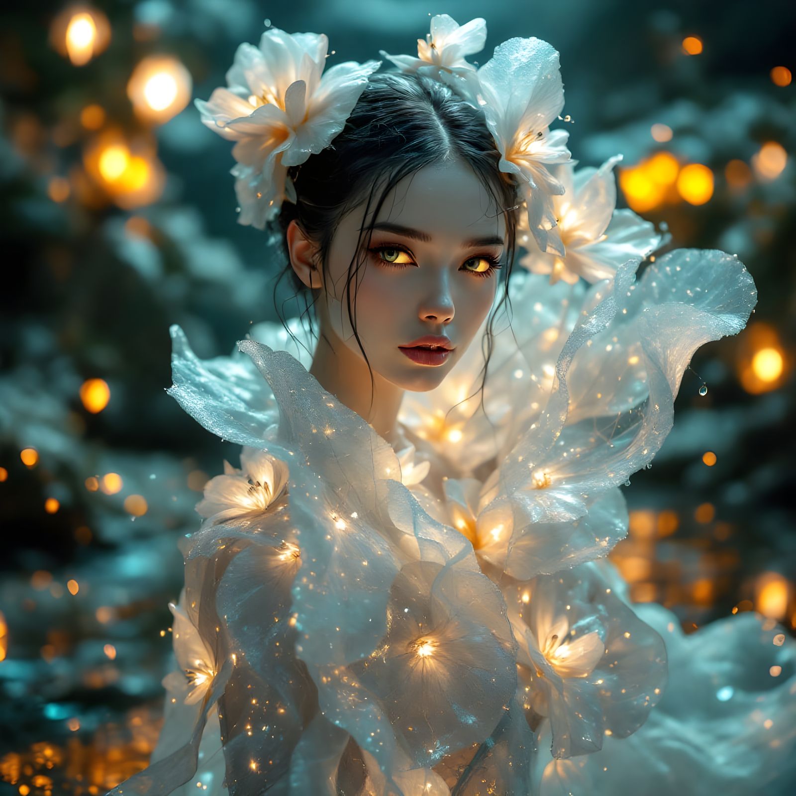 Bioluminescent Begonia Gown: A Glass Masterpiece