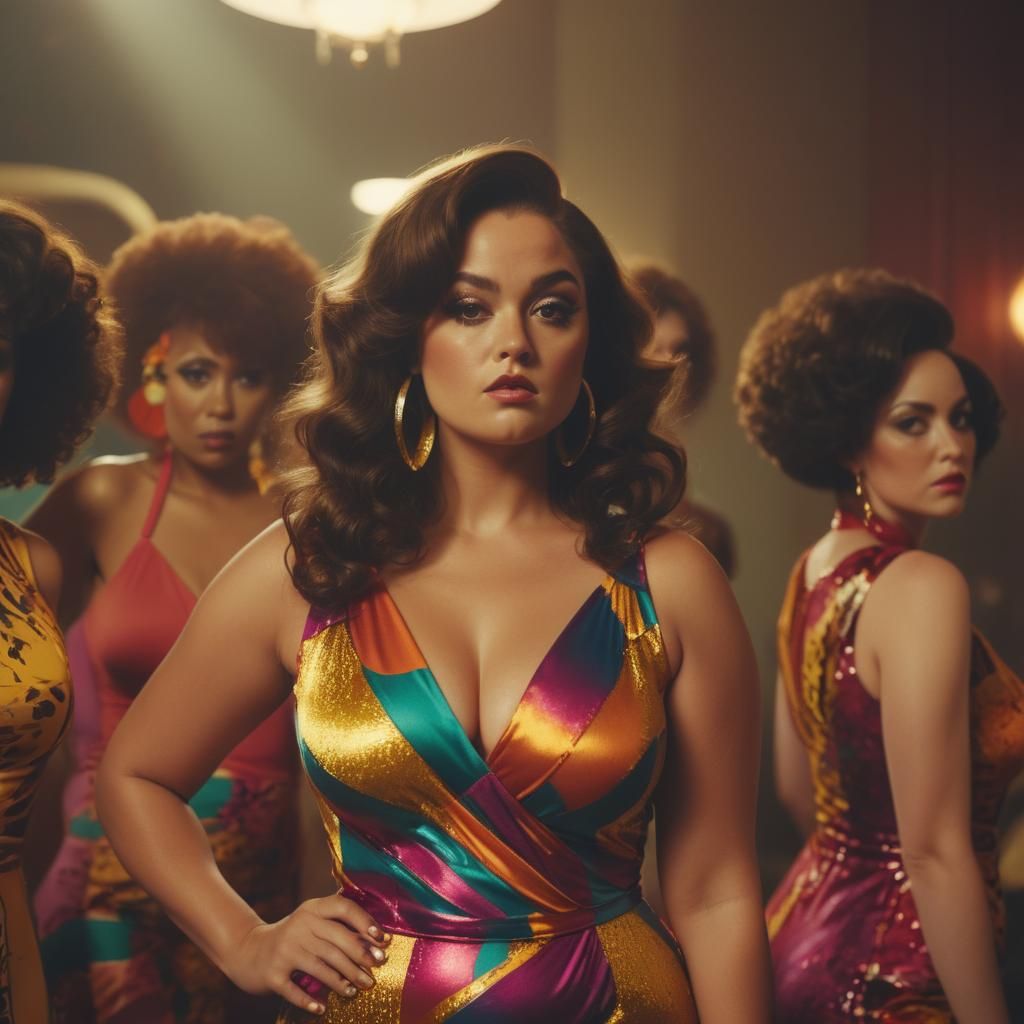 Bold 70s Women in Cinematic Portrait