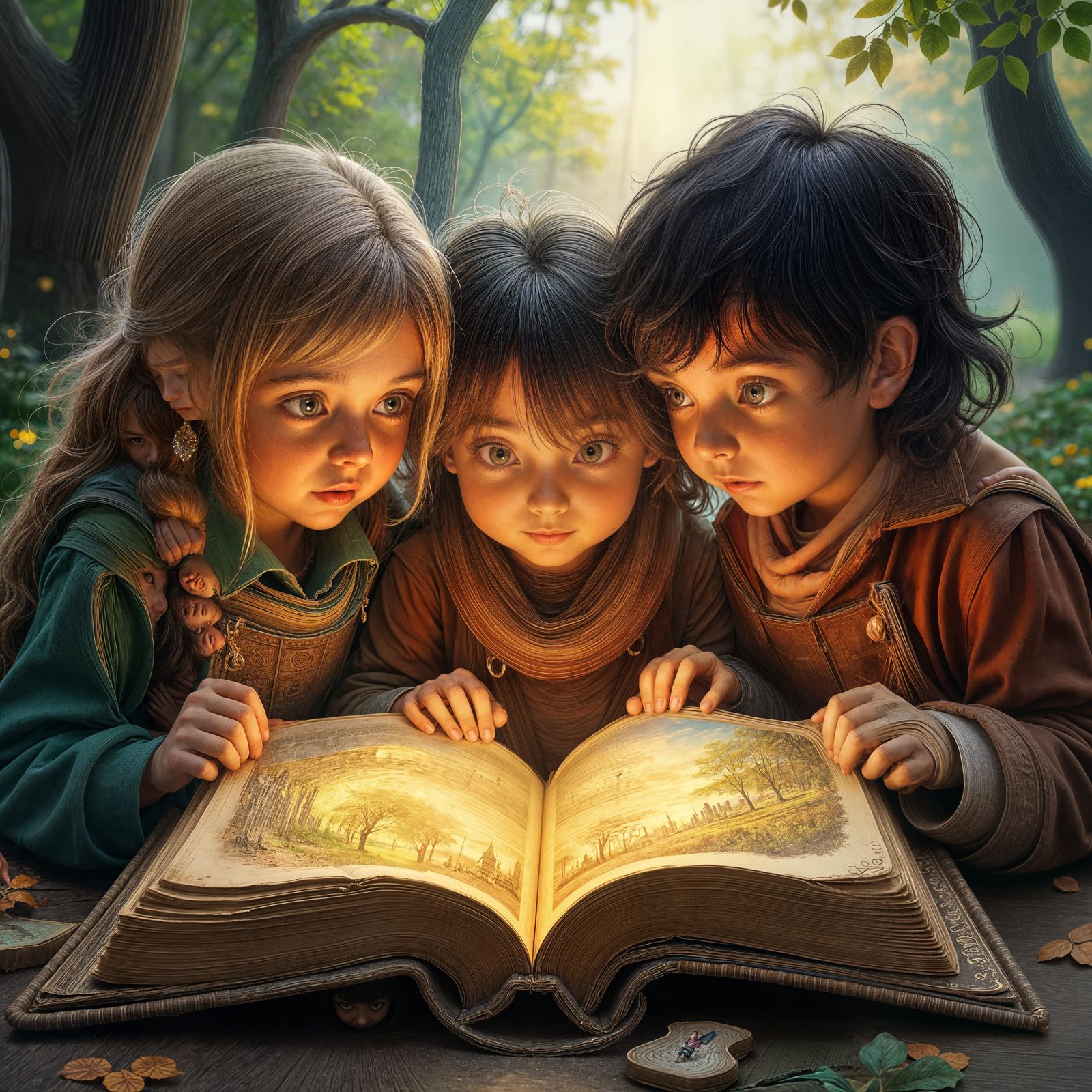 Children Discover a Magical World in a Book