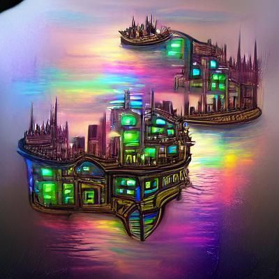 Majestic Floating City in the Clouds