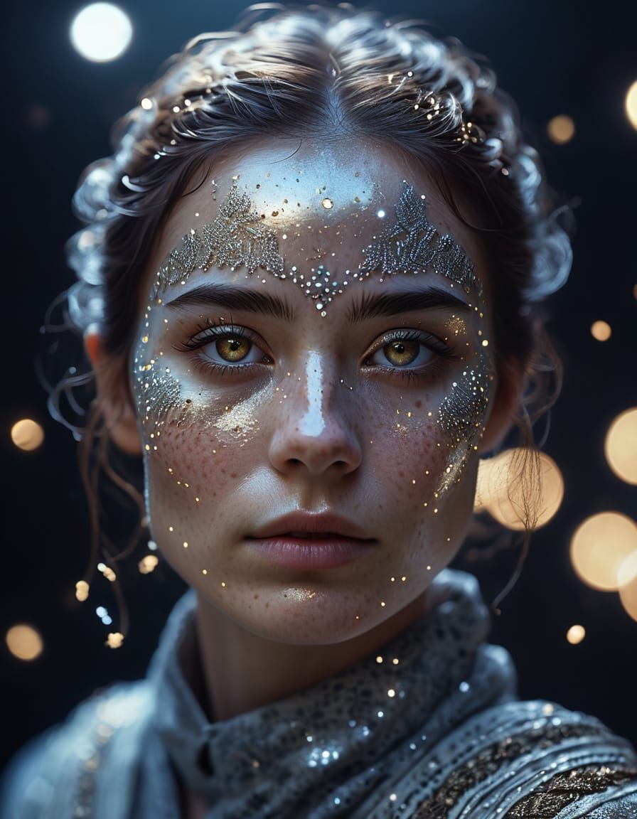 Nebula Eyes: A Hyperrealistic Starlight Portrait