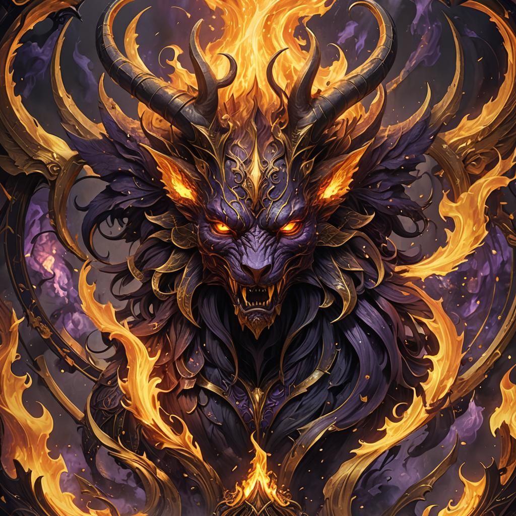 Infernal Sigil in Flames: Dark Fantasy Art