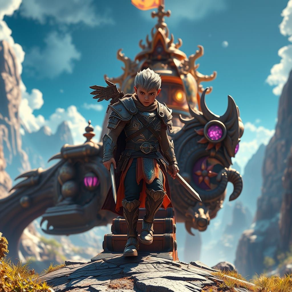 Adventurer Steps off Fantasy Ride in 3D Game Style