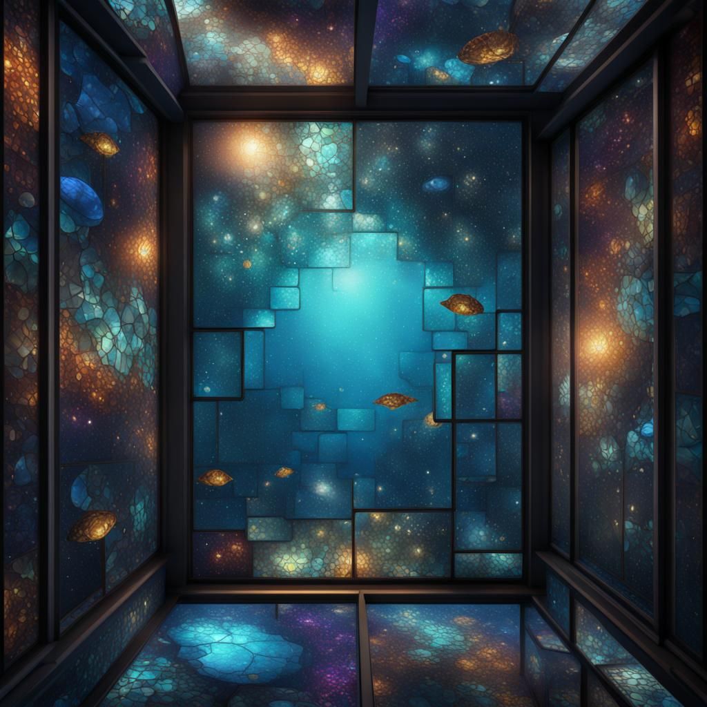 Underwater Mosaic Galaxy: A Fantastical AI Painting