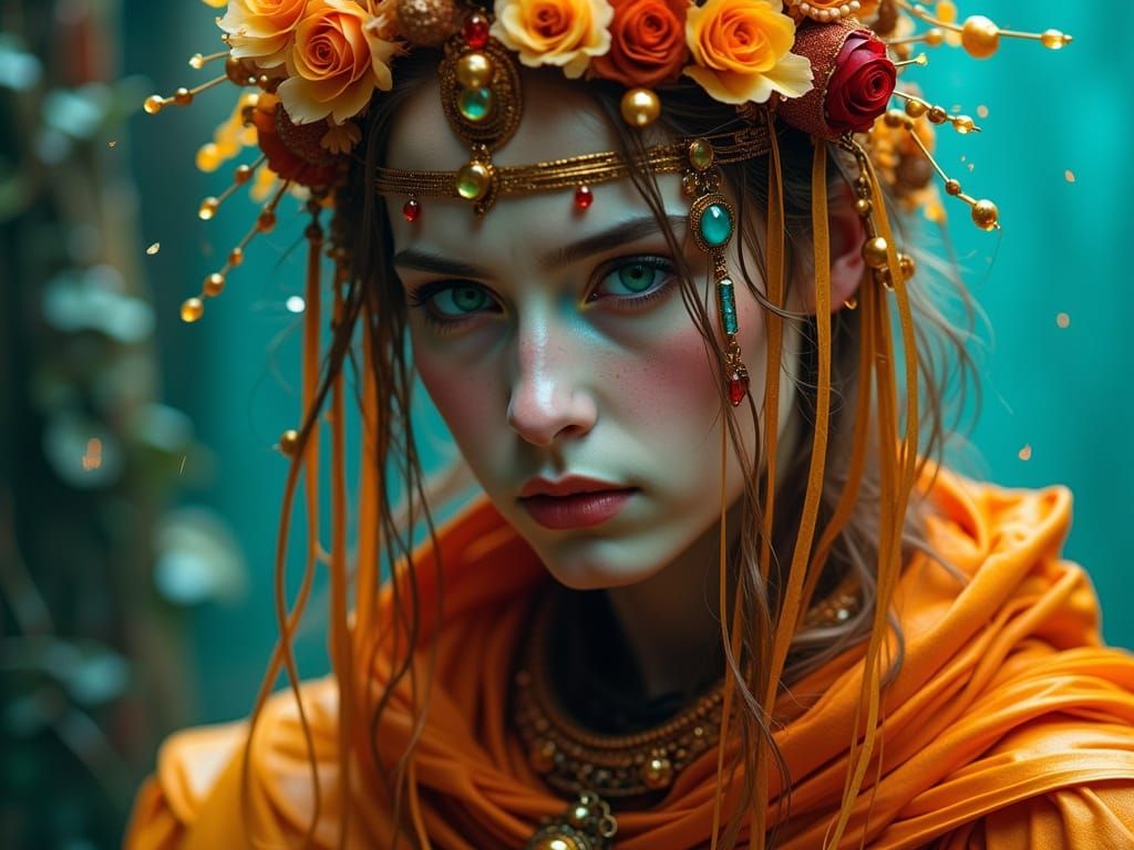 Art Nouveau Marionette in Rain of Pain