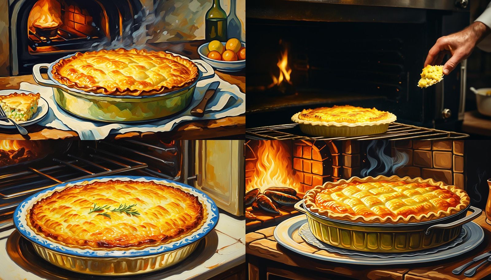 Vibrant Oven Scene with Glowing Elements and a Perfectly Bak...