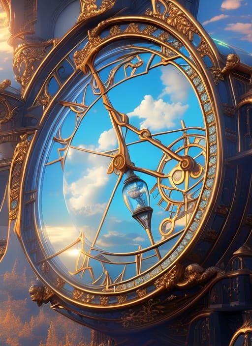 Hourglass Watch in Baroque Anime Style