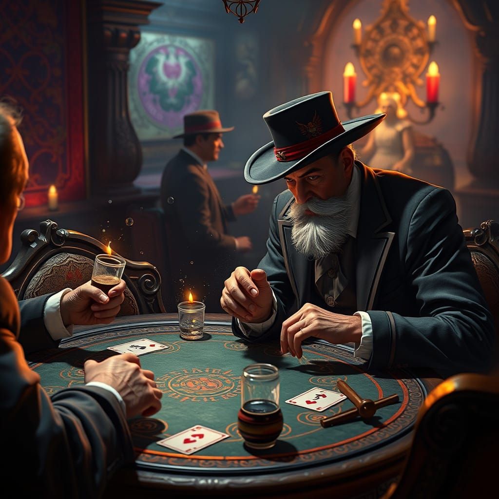 Elegant Gentleman in Whimsical Canasta Club Scene
