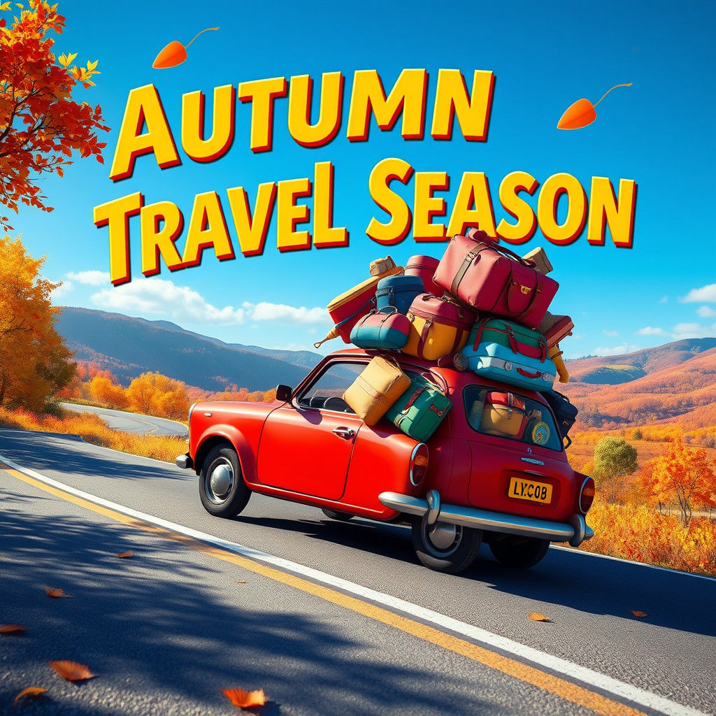 Autumn Travel Adventure in Pixar Style