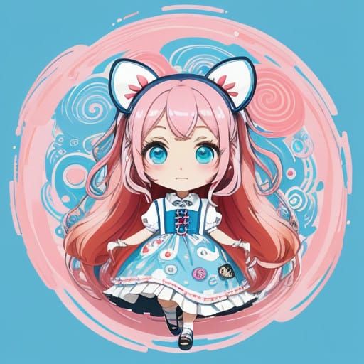 Kawaii, chibi, Studio Sanrio. Maximalist, digital Illustration anime art created with DALL-E 3 and Ural Engine 5.