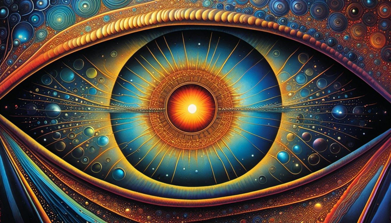 Surreal Cosmic Eye Catches a Dream as Alcohol Ink Art