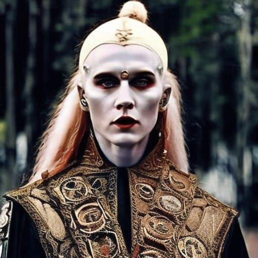 Cyberpunk Druid in Dark Fantasy Style