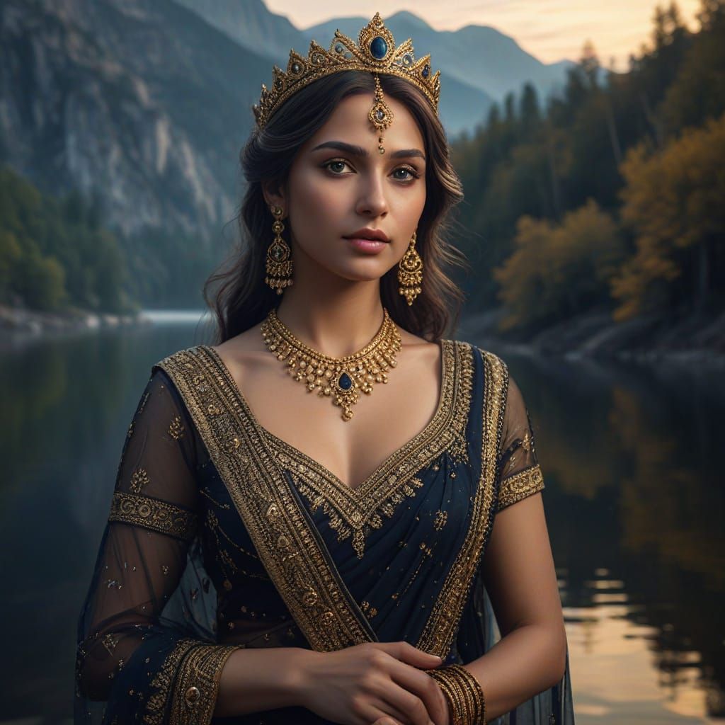 Aphrodite in India: A Hyperrealistic Fantasy Portrait