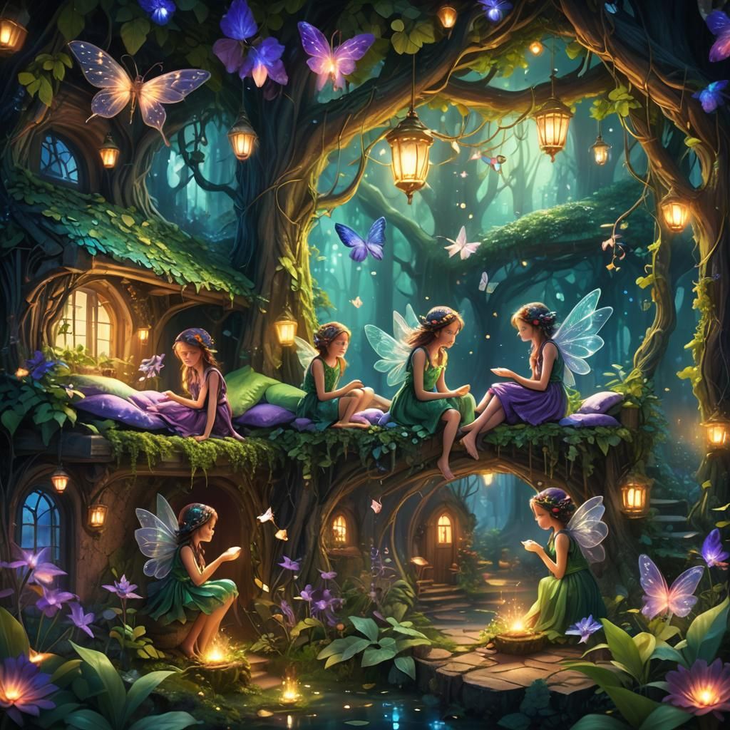 Whimsical Fairy Dormitory in Art Nouveau Style