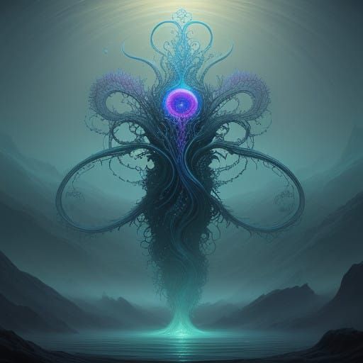 Ethereal Sea Guardian in Iridescent Bloom