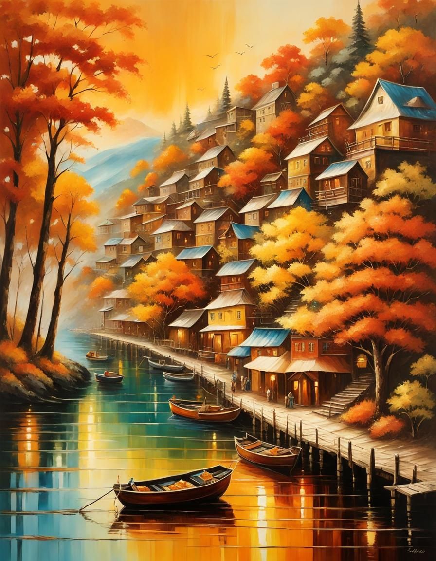 The Village Boardwalk in Autumn
