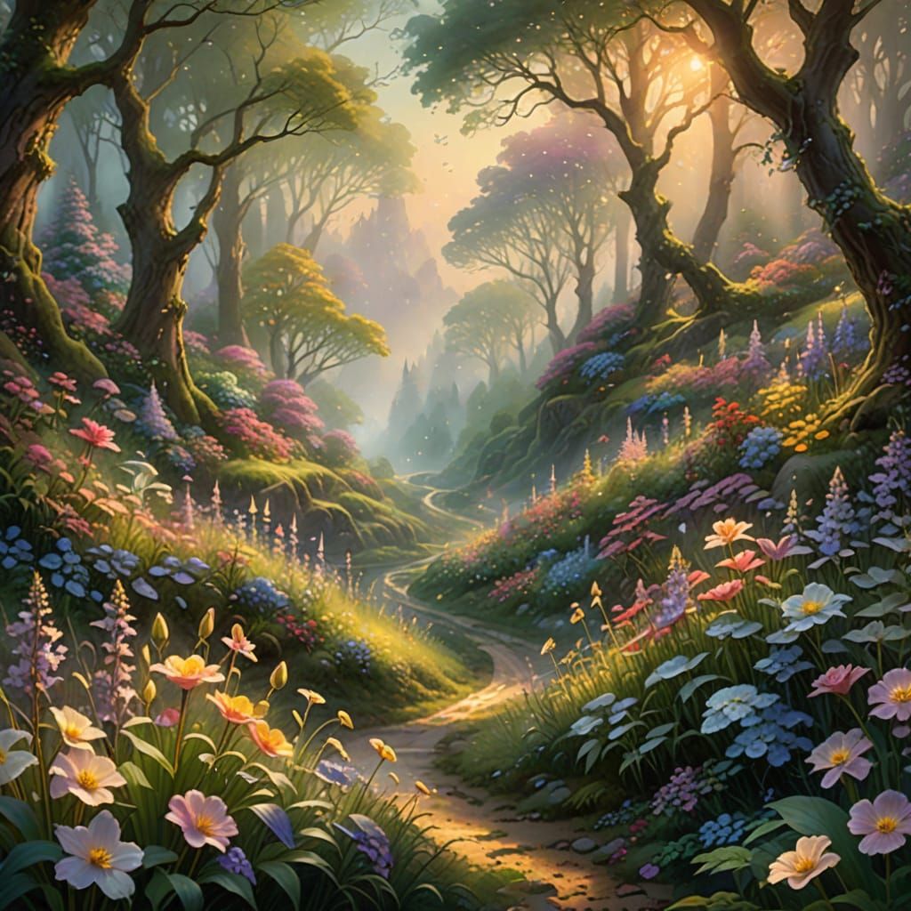 Whimsical May Day Celebration in a Misty Forest