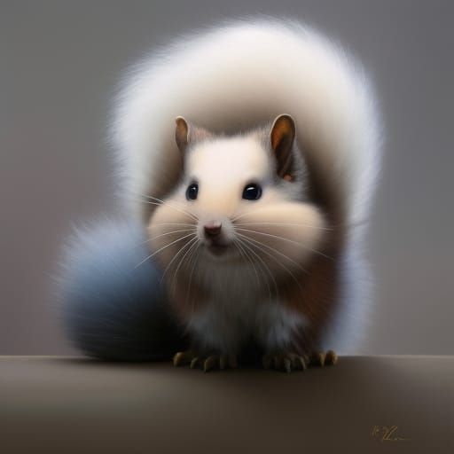 Cute Fluffy Squirrel in Sinister Wood: 3D Digital Art