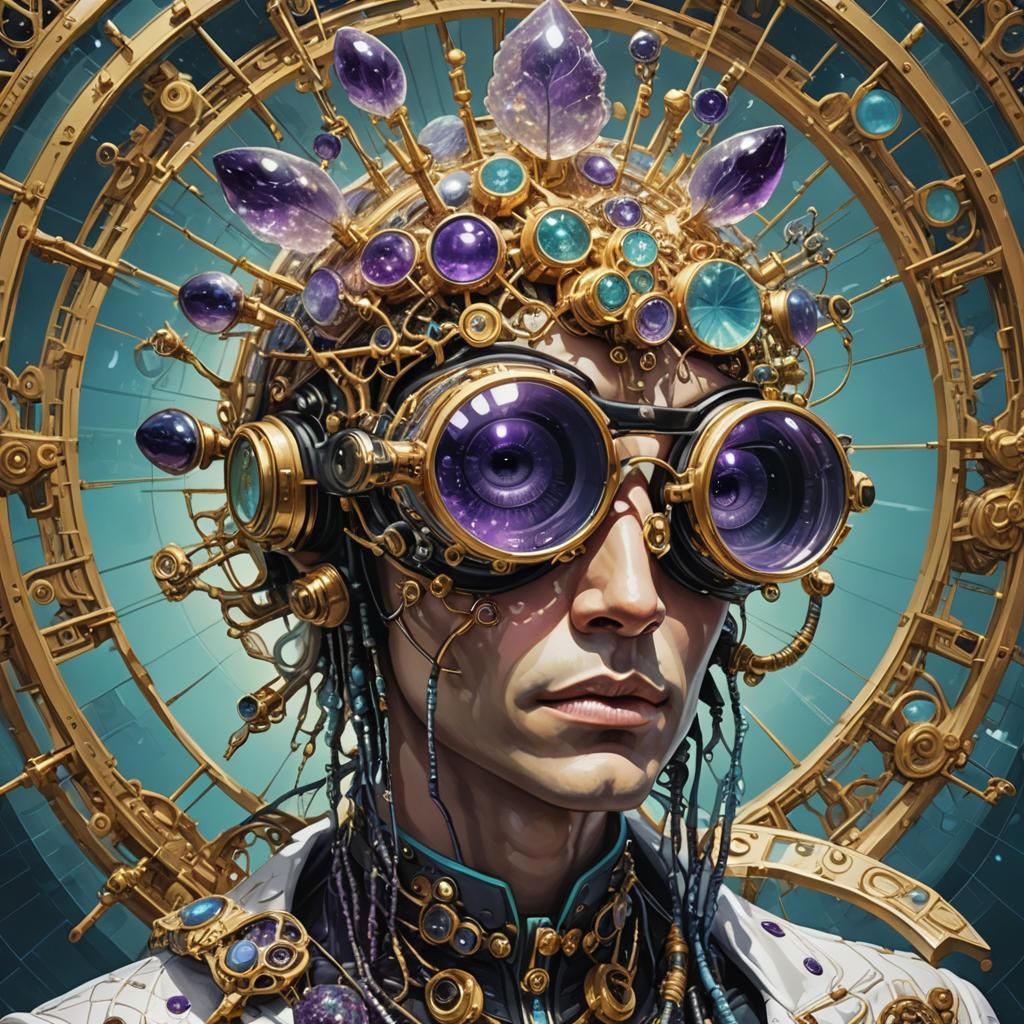 Surreal Sunset Galaxy Poem with Insectoid Eyewear