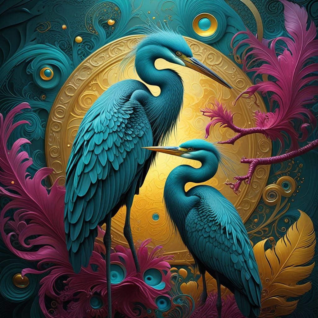 A highly textured impasto painting