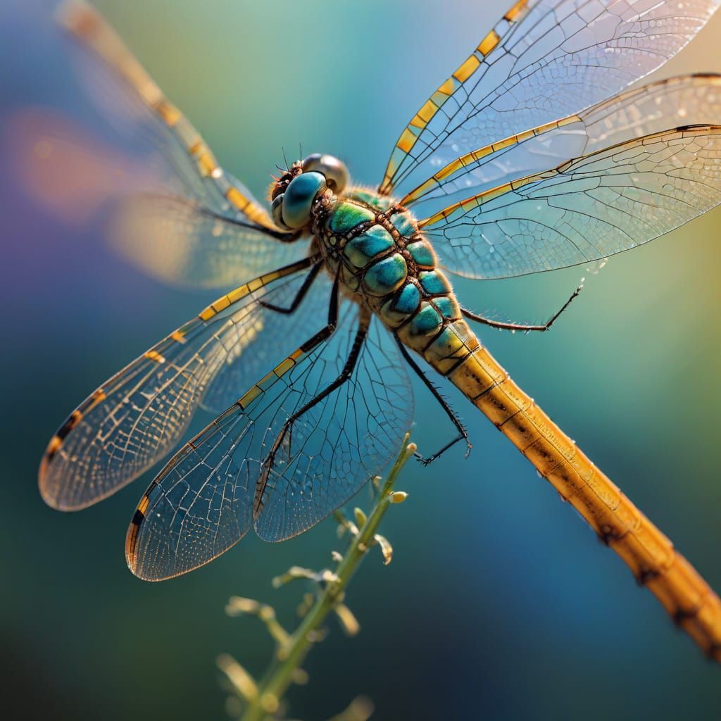 Dragonfly Wing Macro Photograph in Photorealistic Style