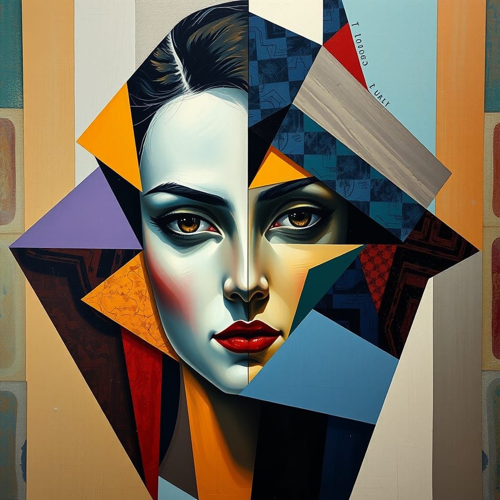 Geometric Woman: A Cubist Dreamscape