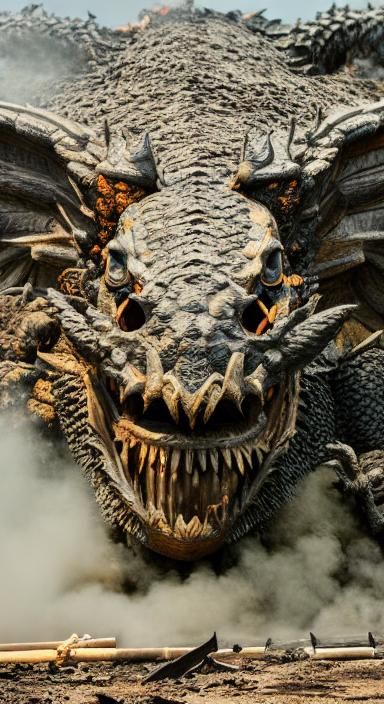 Dark Dragon in Smoke and Ashes