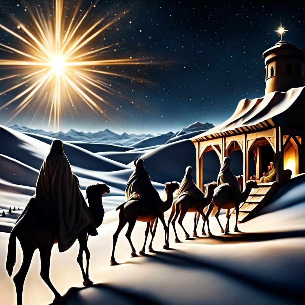 Three Wise Men Journey to Bethlehem