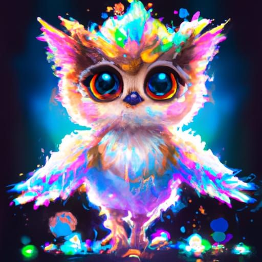 Adorable Chibi Owl Portrait in Digital Art Style