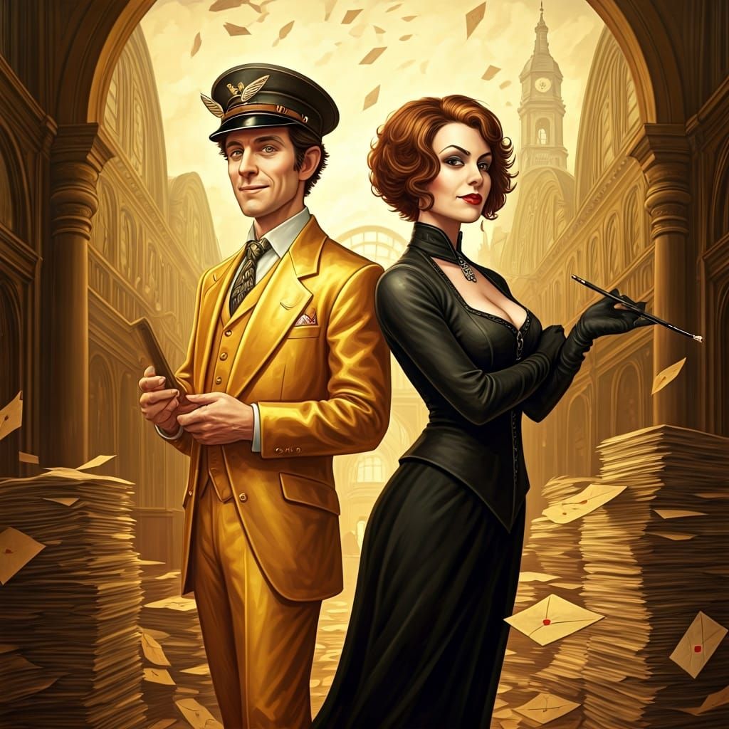 Moist von Lipwig and Adora Belle Dearheart