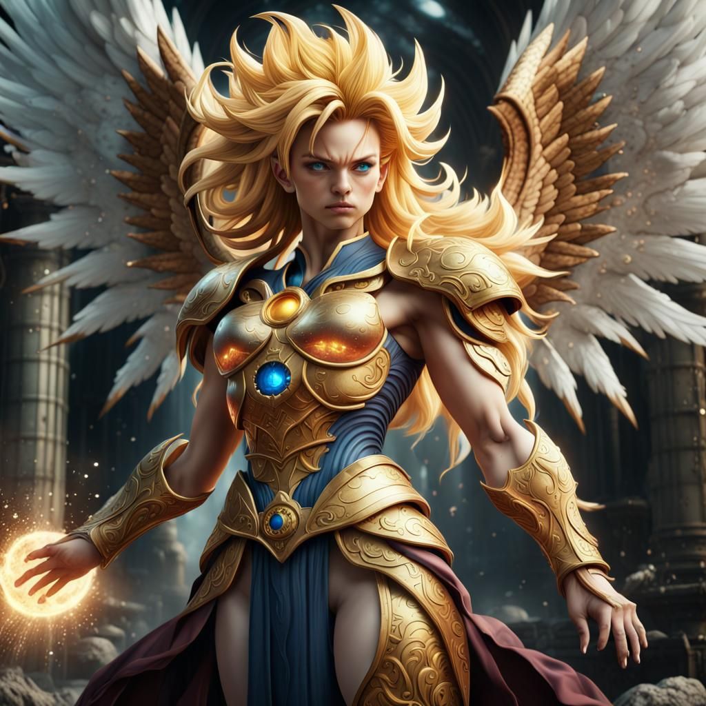 Super Saiyan Seraphim Angel in Detailed Matte Painting