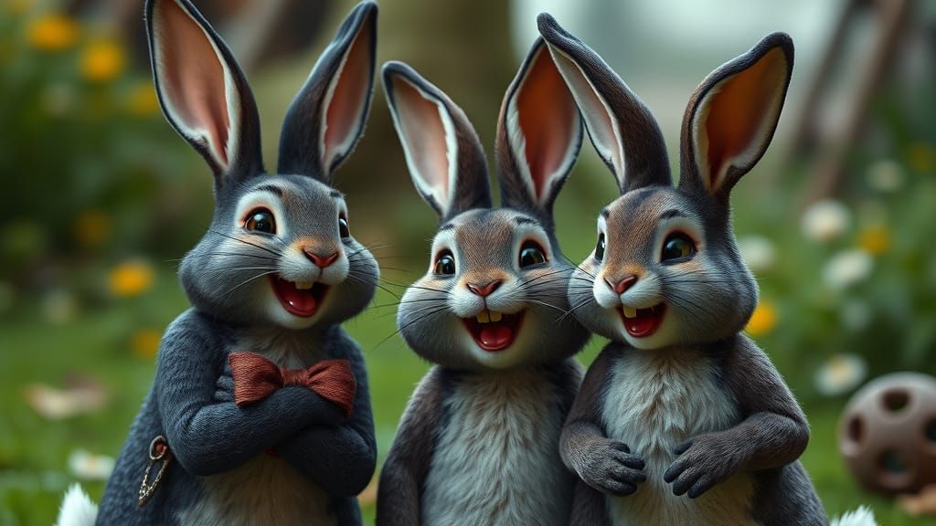 Laughing Donnie Darko Bunny in Ghibli Style