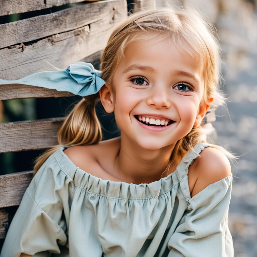 Smiling Blonde Girl Portrait