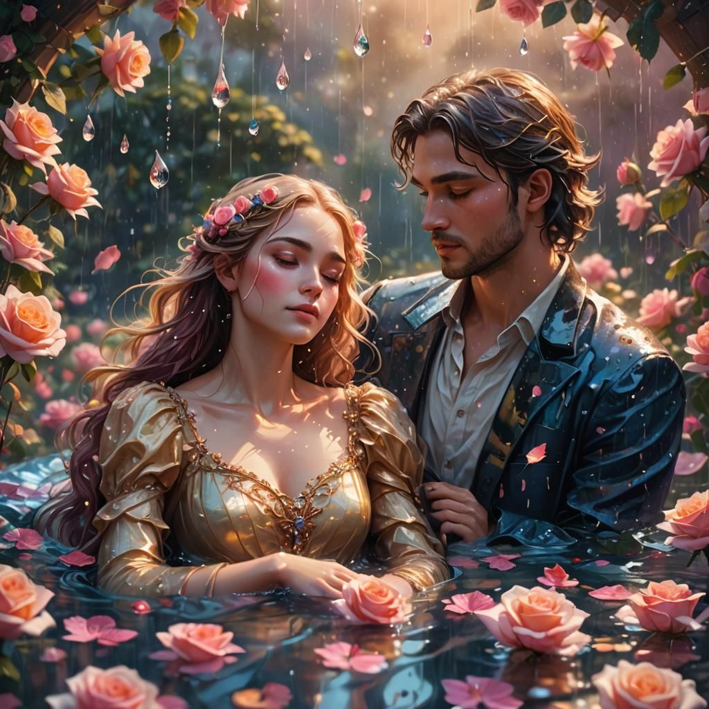 Rose gardens bloom in the air
Yet their beauty does not comp...