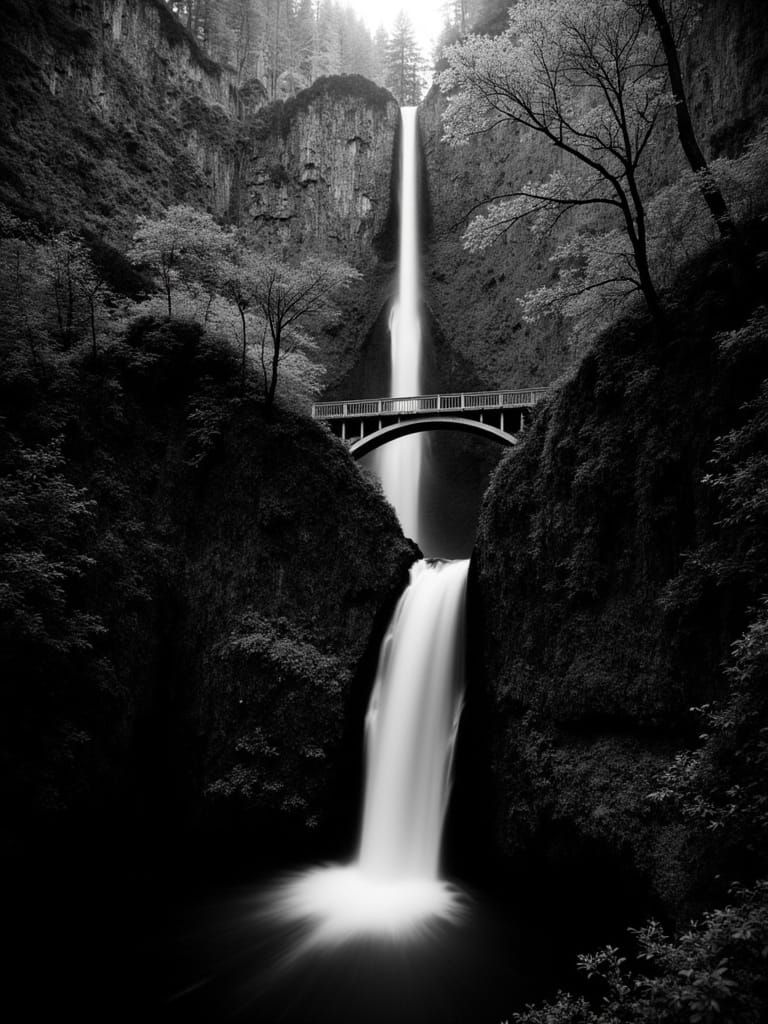 Ethereal Monochrome Landscape: Fisheye Perspective