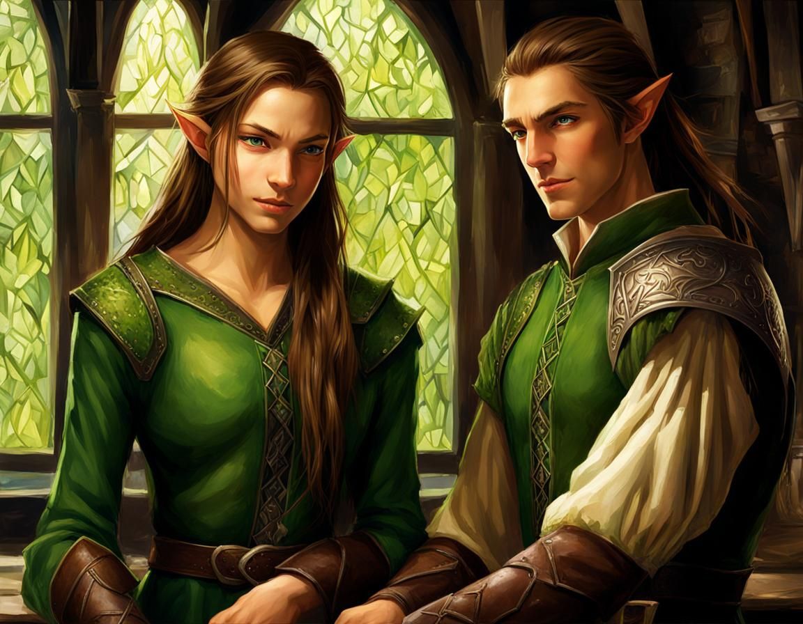 Twins, Helorien and Heloras, sun elves