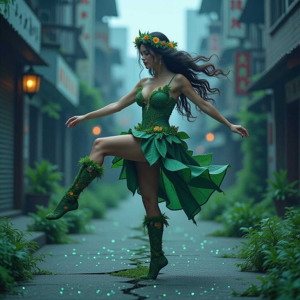 Mother Nature Dances in a Desolate City